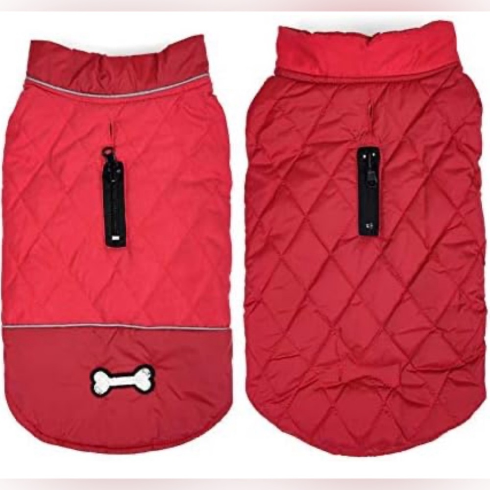 NWOT Red/Burgundy Size L Reversible Dog Coat / Jacket